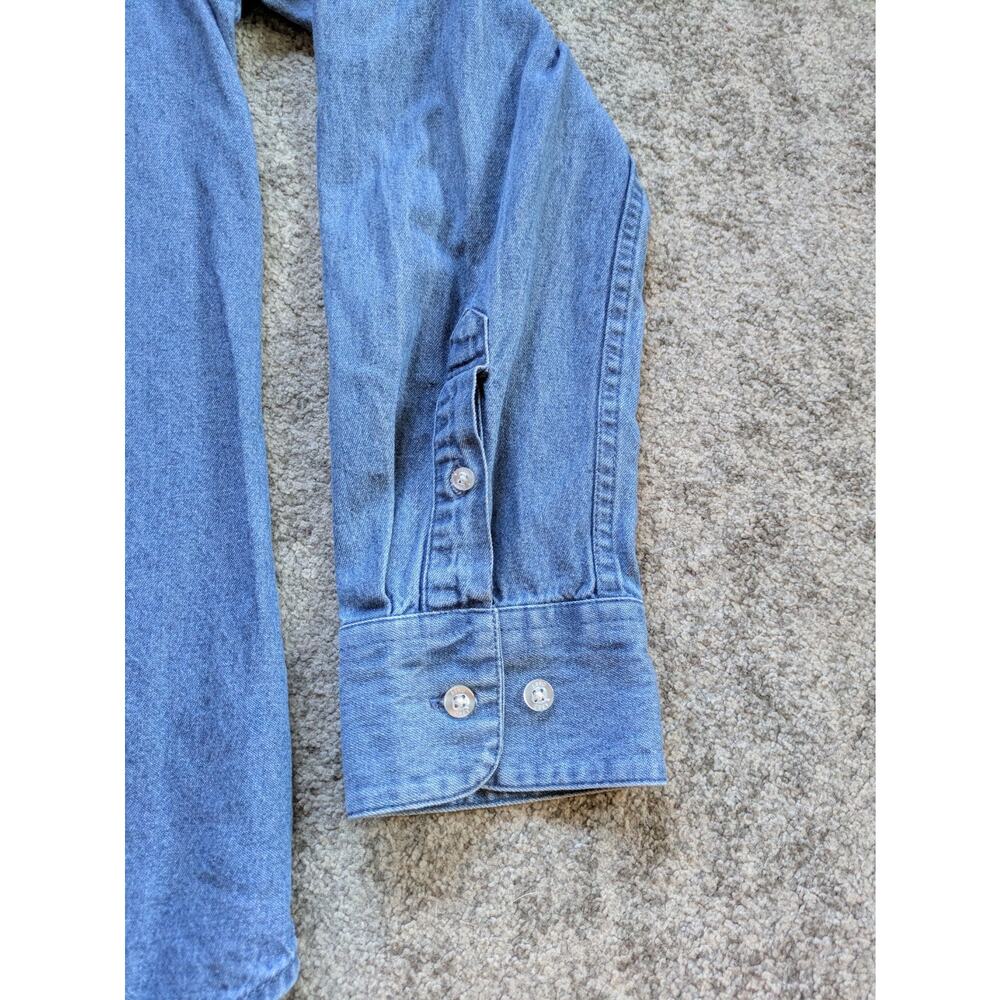 Vintage OBEY Long Sleeve Button Down Chambray Shirt - Large - Picture 8 of 15